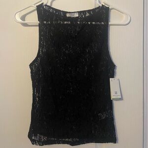 Elegant Black Lace Sleeveless Top